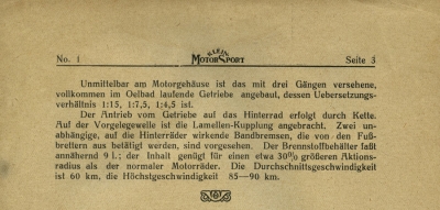 Wegro in Klein-Motor-Sport 1922