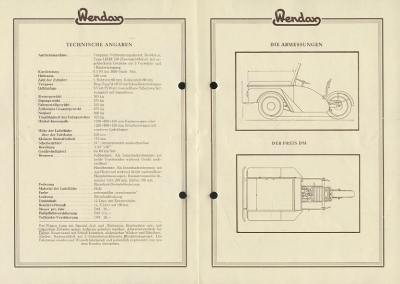 Wendax WL 250 Eil-Lieferwagen Prospekt 1949
