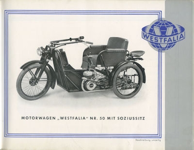 Westfalia Krankenfahrzeuge Katalog 1951