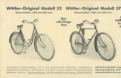 Wittler Fahrräder Prospekt 1931