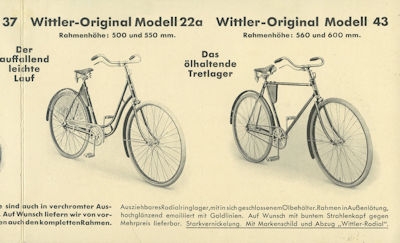 Wittler Fahrräder Prospekt 1931