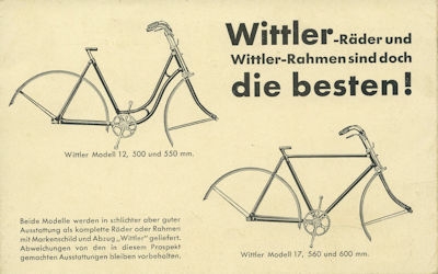 Wittler Fahrräder Prospekt 1931
