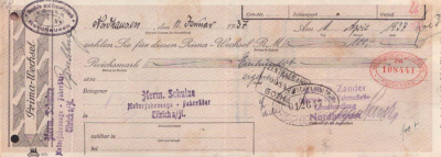 Wolf & Zander Nordhausen a. Harz Wechsel 1937