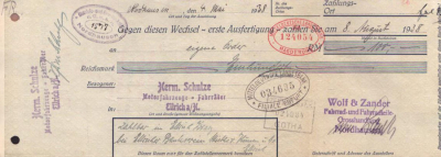 Wolf & Zander Nordhausen a. Harz Wechsel 1938