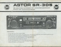 Autoradio Astor SR-305 installation instructions 1970/80s
