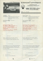 Autoradio Blaupunkt installation instructions for VW Type 3 8.1966