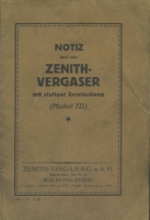 Zenith Vergaser Modell TD 1925