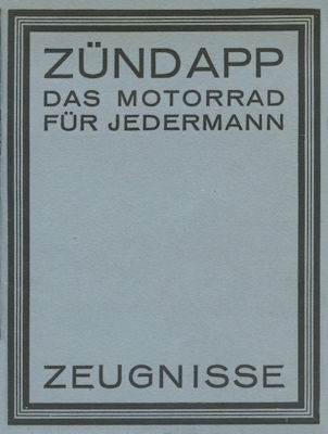 Zündapp Zeugnisse 1924/25