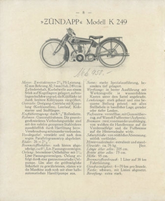 Zündapp Programm 1926