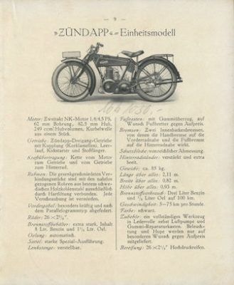 Zündapp Programm 1926