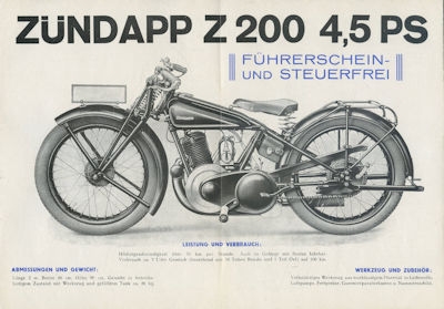 Preview: Zündapp Z 200 Prospekt 5.1929 Preview: Zündapp Z 200 Prospekt 5.1929