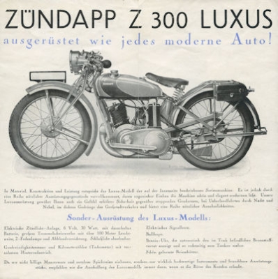 Preview: Zündapp Z 300 Luxus Prospekt ca. 1930 Preview: Zündapp Z 300 Luxus Prospekt ca. 1930