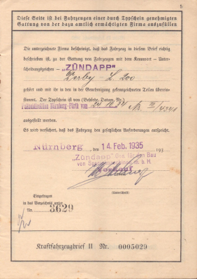 Preview: Zündapp Derby L 200 Original Fahrzeugbrief 1934