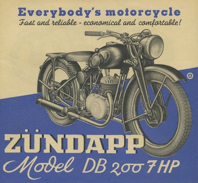 Zündapp DB 200 Prospekt ca. 1948
