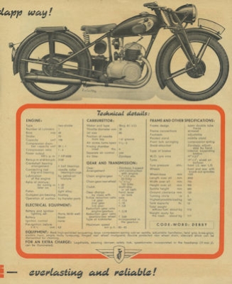 Zündapp DB 200 Prospekt 1940er Jahre
