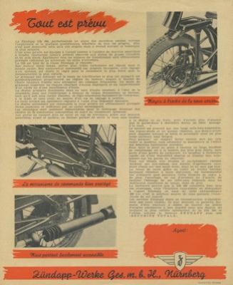 Zündapp DB 200 Prospekt 1940er Jahre