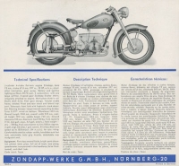 Zündapp KS 601 Prospekt ca. 1950