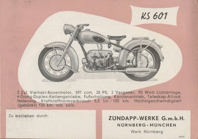 Zündapp Programm 1953