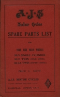 AJS 1938 Side valve Models Ersatzteilliste