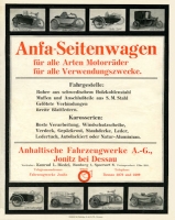 Anfa Seitenwagen Prospekt 1920er Jahre