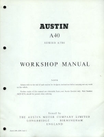 Austin A 40 MK I + II Reparaturanleitung 1960er Jahre