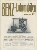 Benz & Cie. Lokomobilen Klasse P Prospekt 1911