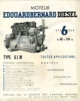 Moteur E. Bernard Diesel 6LW Prospekt 1940er Jahre