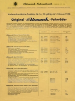 Bismarck bicycle pricelist 2.1958