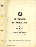 Preview: BMW 8 Zylinder Ersatzteilliste 10.1958
