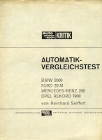 BMW 2000 Automatic comparison test 1966