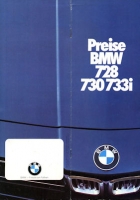 BMW 728 730 733i pricelist 5.1977