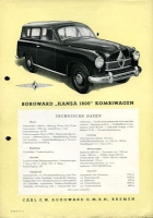 Borgward Hansa 1800 Kombiwagen Prospekt 1953