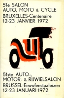 Catalog 51e Salon Auto Moto Cycle Bruxelles 1972