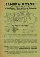 Cambra 2 HP Prospekt brochure ca. 1923