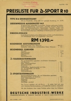 D-Rad R 10 Preisliste 5.1930