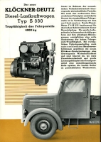 Preview: Klöckner-Deutz S 330 Diesel Lastkraftwagen Prospekt 1940