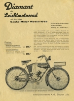 Diamant Leichtmotorrad Prospekt 1932