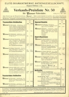 Diamant Fahrrad Preisliste 5.1936