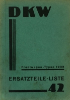 DKW Frontwagen Types Partlist Nr. 42 1935