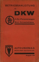 DKW Schwebeklasse 4=8 owner`s manuel 1935