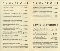 Preview: DKW Pkw Preisliste 2.1938