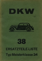 DKW Meisterklasse F 4 Ersatzteilliste Nr. 38 1934