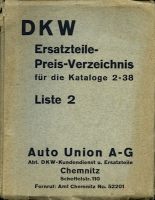 DKW Price-Partlist Nr.2 4.1936