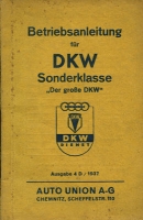 DKW Sonderklasse owner`s manuel 1937