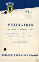 DKW Preisliste 1.1952