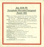 Preview: DMG Mercedes 10 / 40 PS Prospekt 1923