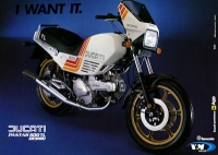 Ducati Pantah 600 TL Desmo Prospekt 1980er Jahre