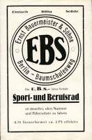 EBS 2 PS Klein-Sport und Berufsrad Prospekt ca.1924