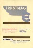 Ernst-MAG 500 EHSt30 brochure ca. 1930
