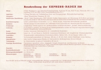 Express Radex 250 Prospekt 1950er Jahre
